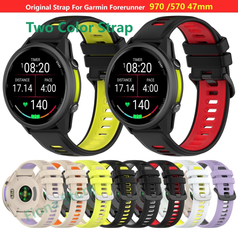 Silicone Watch Band 22Mm - 22mm Bicolor Kayış Garmin Öncüsü 970